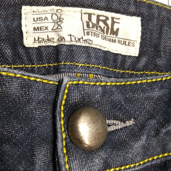 Zara TRF Denim Straight Zipper Jeans Womens 6 A121 - Picture 5 of 7